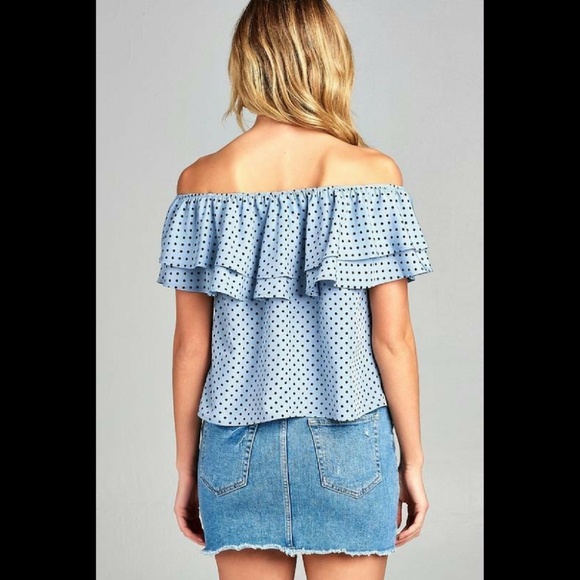 Casual Top Short Sleeve Polka Dot Loose Blouse - Picture 2 of 4